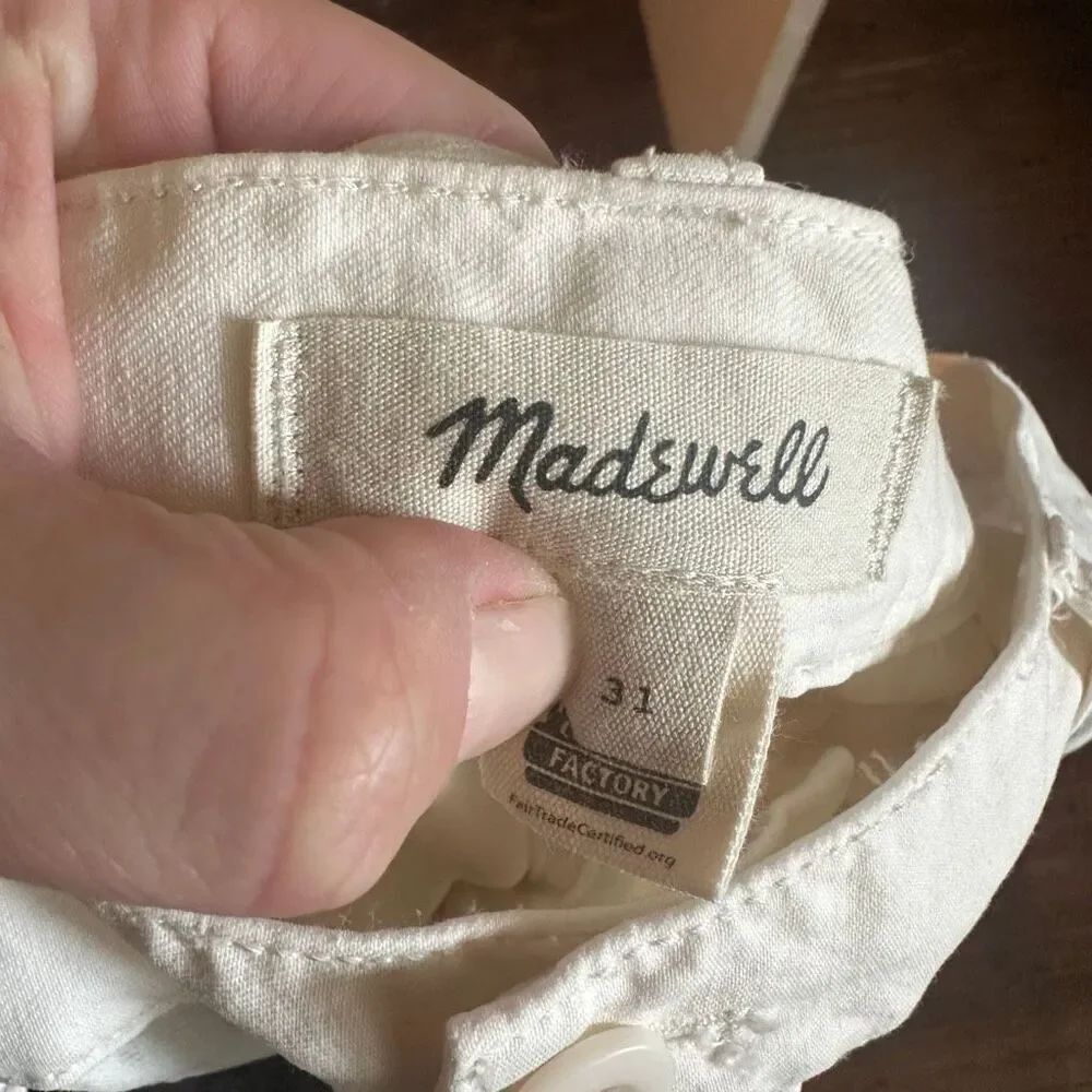 Madewell Griff wide leg cargo cream utility 31 sustainable pants - Picture 4 of 6